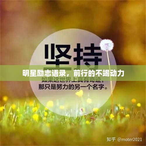 明星励志语录，前行的不竭动力