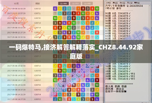 一码爆特马,接济解答解释落实_CHZ8.44.92家庭版