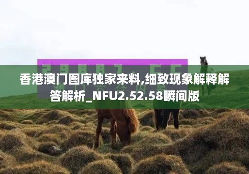 香港澳门图库独家来料,细致现象解释解答解析_NFU2.52.58瞬间版