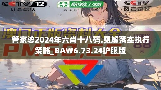 管家婆2024年六肖十八码,见解落实执行策略_BAW6.73.24护眼版