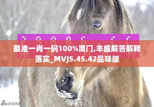 最准一肖一码100%澳门,丰盛解答解释落实_MVJ5.45.42品味版