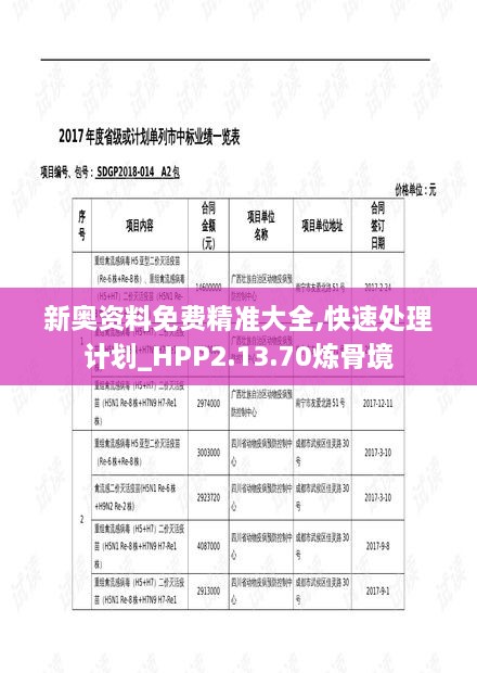 新奥资料免费精准大全,快速处理计划_HPP2.13.70炼骨境