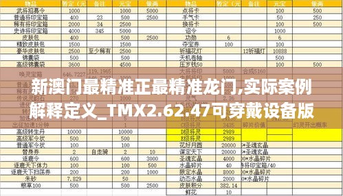 新澳门最精准正最精准龙门,实际案例解释定义_TMX2.62.47可穿戴设备版