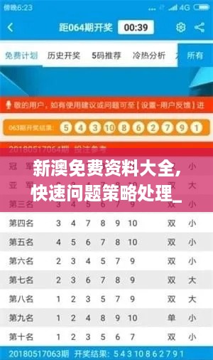 新澳免费资料大全,快速问题策略处理_QML2.33.39精简版
