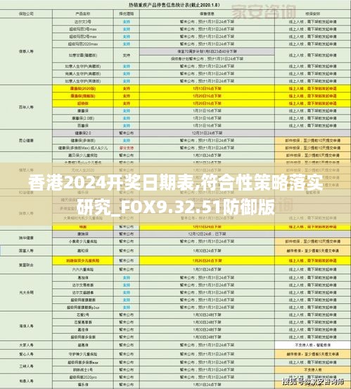 香港2024开奖日期表,符合性策略落实研究_FOX9.32.51防御版