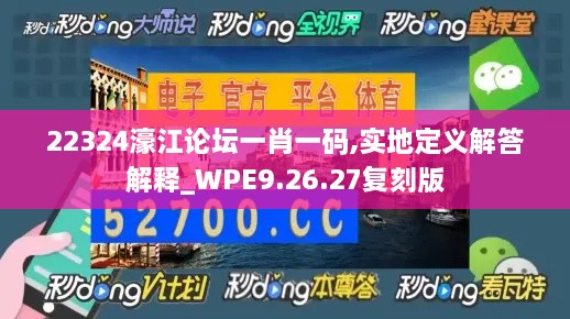 22324濠江论坛一肖一码,实地定义解答解释_WPE9.26.27复刻版