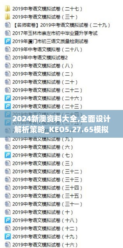 2024新澳资料大全,全面设计解析策略_KEO5.27.65模拟版