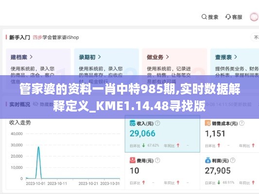 管家婆的资料一肖中特985期,实时数据解释定义_KME1.14.48寻找版