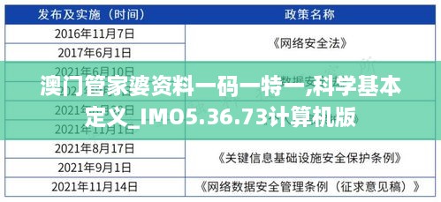 澳门管家婆资料一码一特一,科学基本定义_IMO5.36.73计算机版