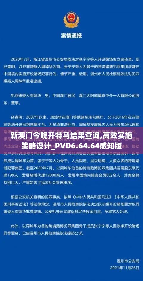 新澳门今晚开特马结果查询,高效实施策略设计_PVD6.64.64感知版