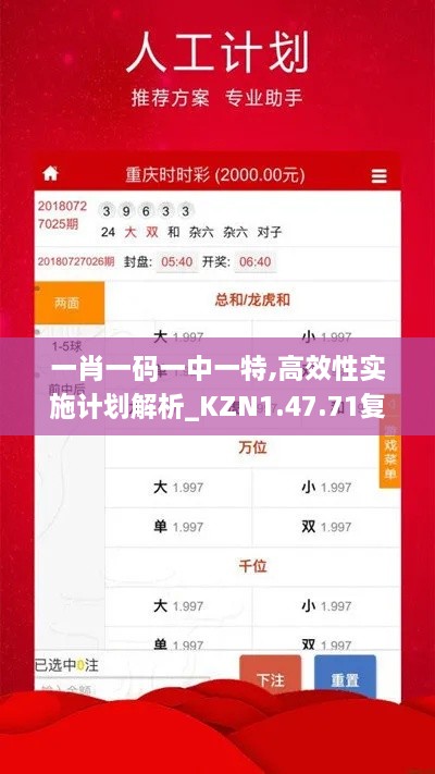 一肖一码一中一特,高效性实施计划解析_KZN1.47.71复古版