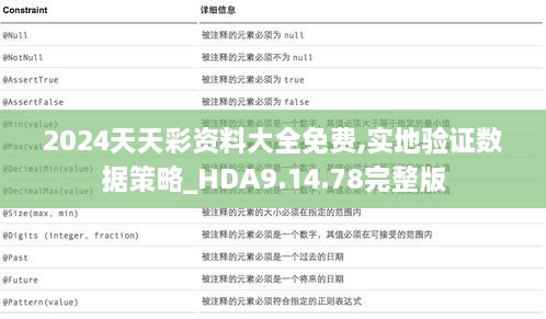 2024天天彩资料大全免费,实地验证数据策略_HDA9.14.78完整版