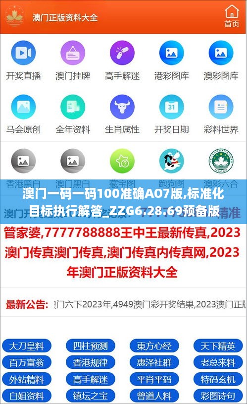 澳门一码一码100准确AO7版,标准化目标执行解答_ZZG6.28.69预备版