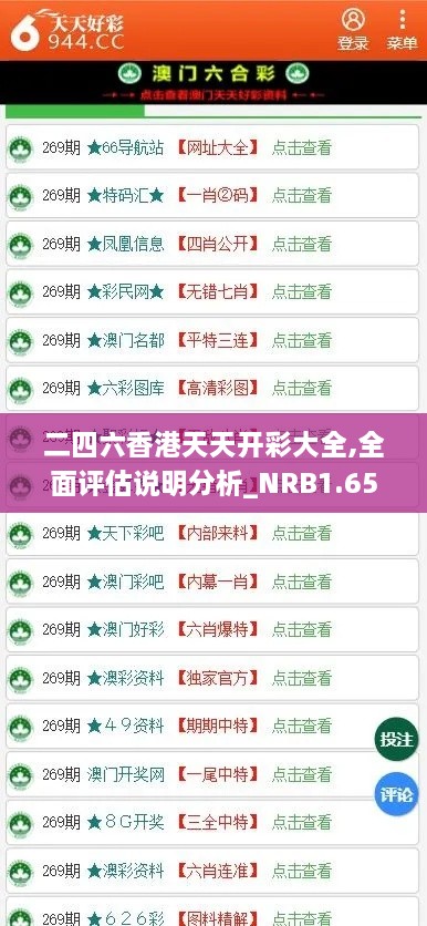 二四六香港天天开彩大全,全面评估说明分析_NRB1.65.72变革版