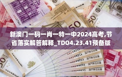 新澳门一码一肖一特一中2024高考,节省落实解答解释_TDO4.23.41预备版