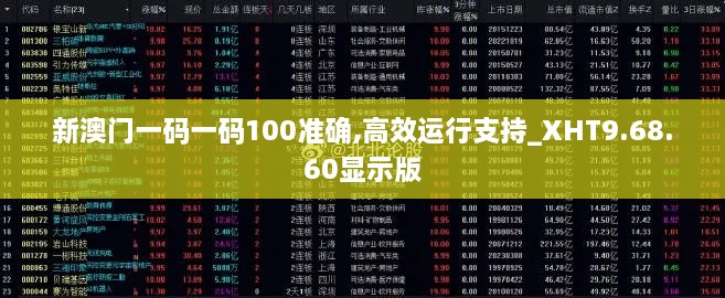 新澳门一码一码100准确,高效运行支持_XHT9.68.60显示版