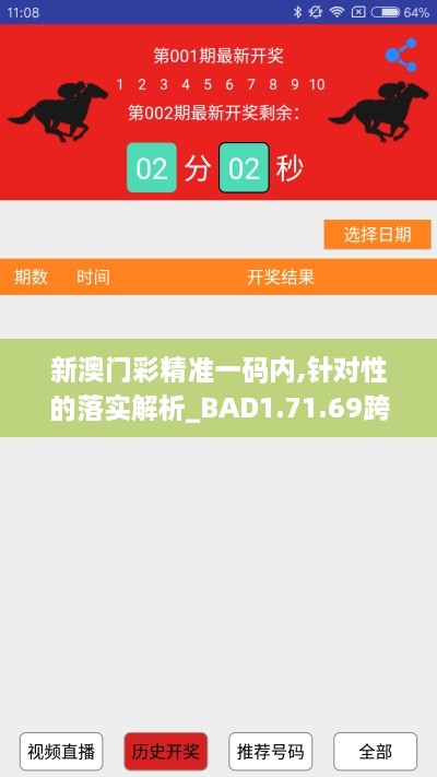 新澳门彩精准一码内,针对性的落实解析_BAD1.71.69跨界版