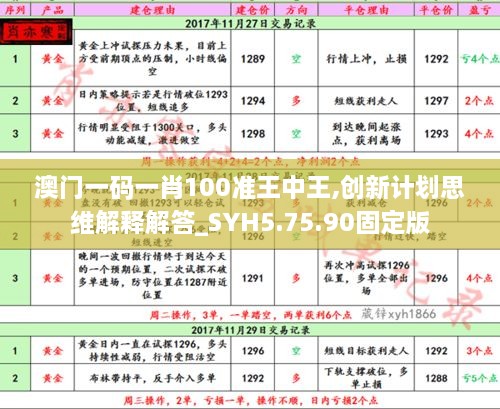 澳门一码一肖100准王中王,创新计划思维解释解答_SYH5.75.90固定版