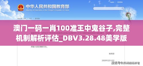 澳门一码一肖100准王中鬼谷子,完整机制解析评估_DBV3.28.48美学版