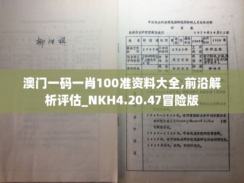 澳门一码一肖100准资料大全,前沿解析评估_NKH4.20.47冒险版