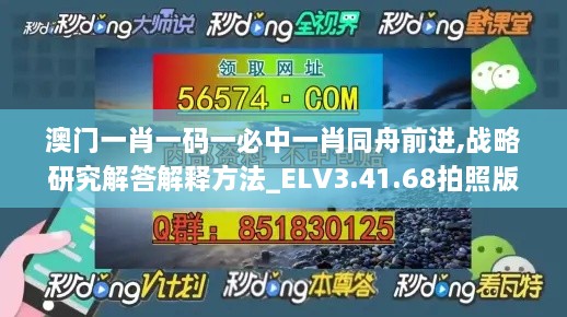 澳门一肖一码一必中一肖同舟前进,战略研究解答解释方法_ELV3.41.68拍照版