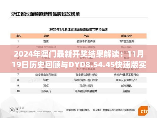 2024年澳门最新开奖结果解读：11月19日历史回顾与DYD8.54.45快速版实施指南