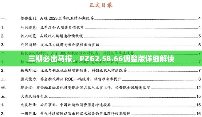 三期必出马报，PZG2.58.66调整版详细解读