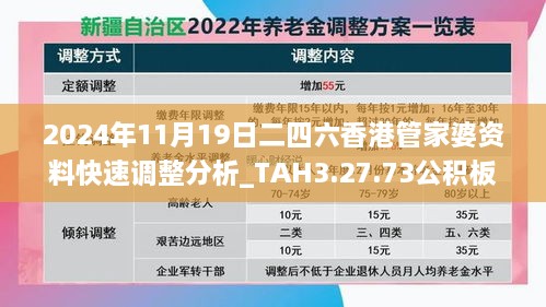 2024年11月19日二四六香港管家婆资料快速调整分析_TAH3.27.73公积板