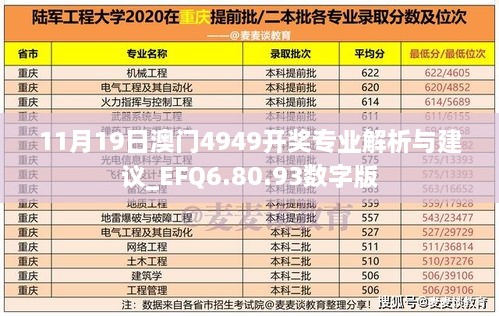 11月19日澳门4949开奖专业解析与建议_EFQ6.80.93数字版