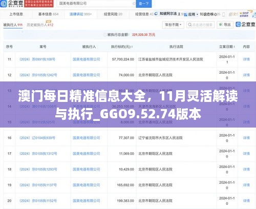 澳门每日精准信息大全，11月灵活解读与执行_GGO9.52.74版本