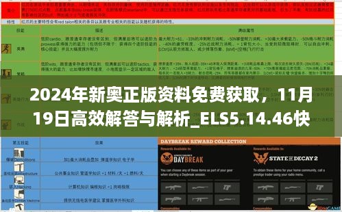 2024年新奥正版资料免费获取，11月19日高效解答与解析_ELS5.14.46快速版