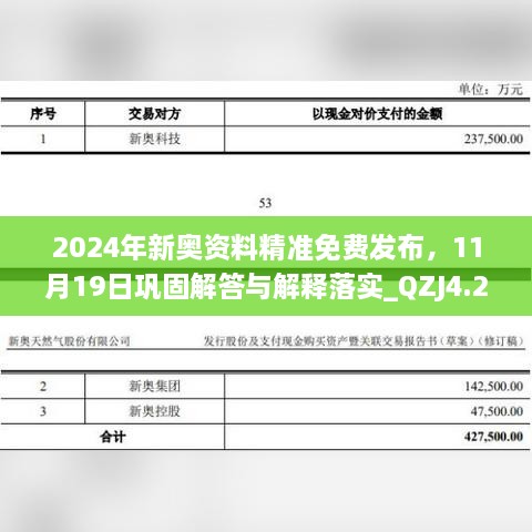 2024年新奥资料精准免费发布，11月19日巩固解答与解释落实_QZJ4.20.68快速版