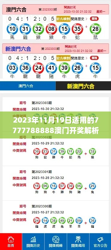 2023年11月19日适用的7777788888澳门开奖解析方案_SJK4.67.86融合版