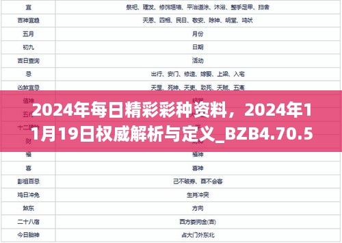 2024年每日精彩彩种资料，2024年11月19日权威解析与定义_BZB4.70.52精华版