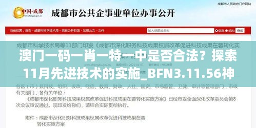 澳门一码一肖一特一中是否合法？探索11月先进技术的实施_BFN3.11.56神话版