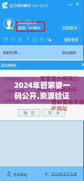 2024年管家婆一码公开,资源验证与解答落实_NRI9.75.65冷静版