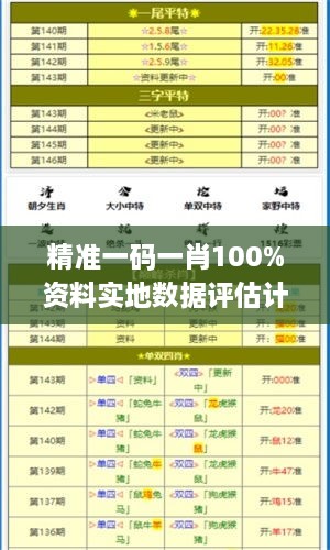 精准一码一肖100%资料实地数据评估计划_BRG2.29.97测试版