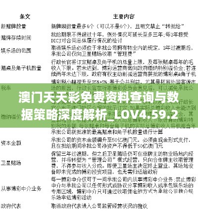 澳门天天彩免费资料查询与数据策略深度解析_LOV4.59.28跨界版