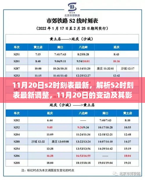 11月20日S2时刻表最新调整详解，变动及影响分析