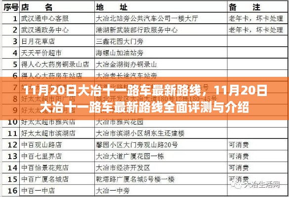 11月20日大冶十一路车最新路线详解与全面评测