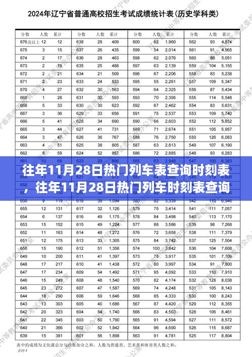 往年11月28日热门列车时刻表查询指南，从初识到精通的全攻略