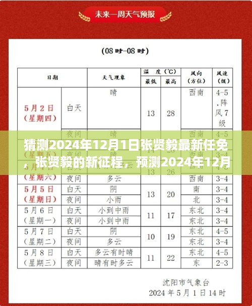 张贤毅的新征程，预测张贤毅在2024年12月1日的最新任免及其深远影响