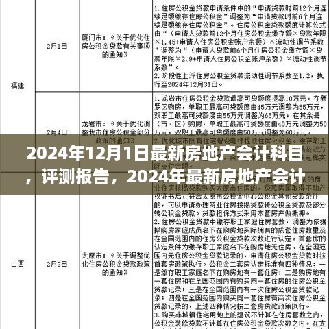 2024年最新房地产会计科目介绍与分析，深度评测报告