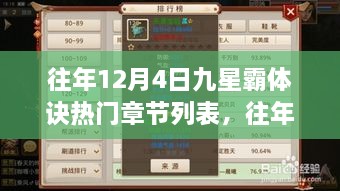 往年12月4日九星霸体诀热门章节深度测评与介绍