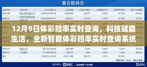 科技赋能生活，全新智能体彩赔率实时查询系统——12月9日版上线