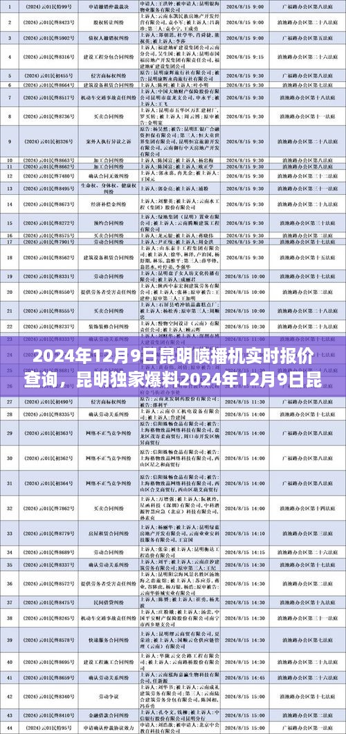 昆明喷播机实时报价大解密，独家爆料抢购攻略在2024年12月9日！