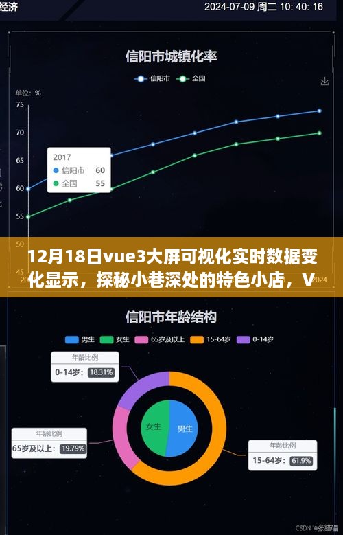 Vue 3大屏可视化实时数据变化展示，探秘小巷特色小店的艺术盛宴