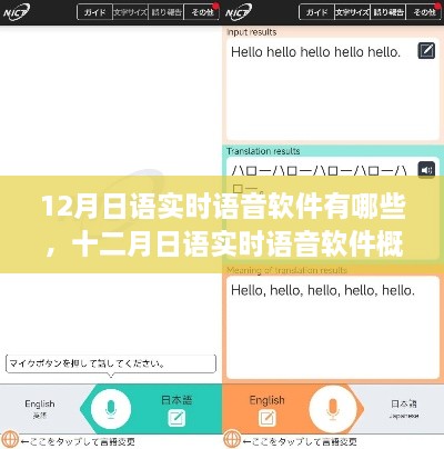十二月日语实时语音软件概览，热门选择及特色解析