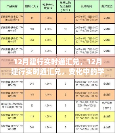 12月建行实时通汇兑，变化中的学习，铸就自信与成就