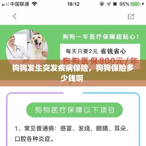 狗狗发生突发疾病保险，狗狗保险多少钱啊 